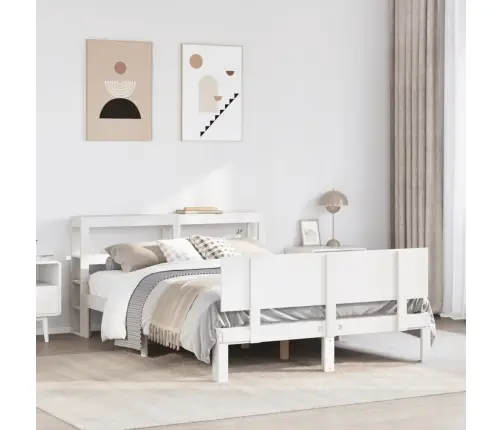 Voodiraam Peatsiga Ilma Madratsita Valge 120X200 Cm