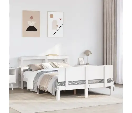 Voodiraam Peatsiga Ilma Madratsita Valge 140X200 Cm