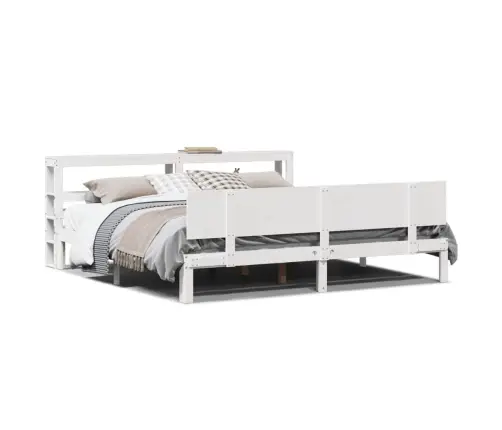 Gultas Rāmis Ar Galvgali Bez Matrača, Balts, 180X200 Cm Vidaxl