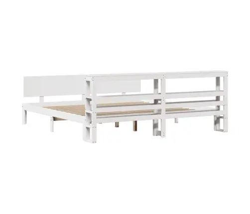 Gultas Rāmis Ar Galvgali Bez Matrača, Balts, 180X200 Cm Vidaxl