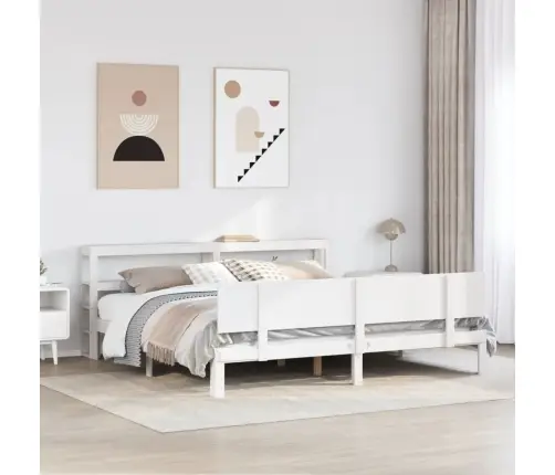 Gultas Rāmis Ar Galvgali Bez Matrača, Balts, 180X200 Cm Vidaxl