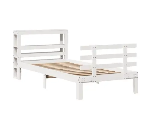 Lovos Rėmas Su Galvūgaliu, Baltas, 75X190cm Pušies Masyvas