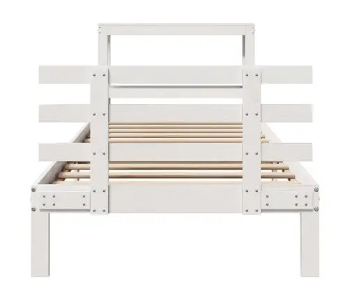 Lovos Rėmas Su Galvūgaliu, Baltas, 75X190cm Pušies Masyvas