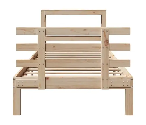 Gultas Rāmis Ar Galvgali, 90X190 Cm, Priedes Masīvkoks Vidaxl