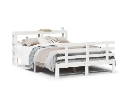 Lovos Rėmas Su Galvūgaliu, Baltas, 135X190cm Pušies Masyvas