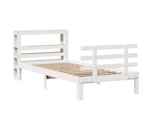 Gultas Rāmis Ar Galvgali Bez Matrača, Balts, 90X200 Cm Vidaxl