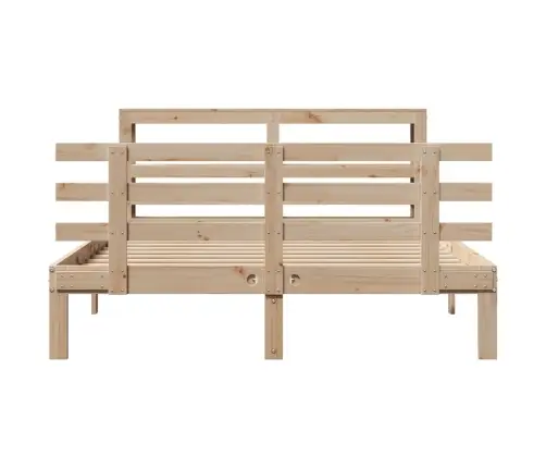 Gultas Rāmis Ar Galvgali, 120X200 Cm, Priedes Masīvkoks Vidaxl