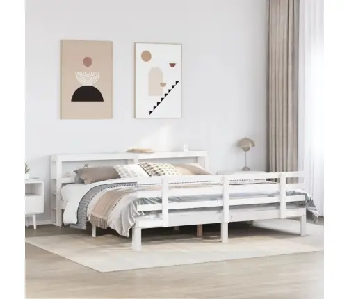 Gultas Rāmis Ar Galvgali Bez Matrača, Balts, 180X200 Cm Vidaxl