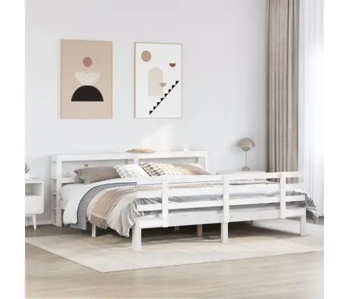 Voodiraam Peatsiga Ilma Madratsita Valge 200X200 Cm