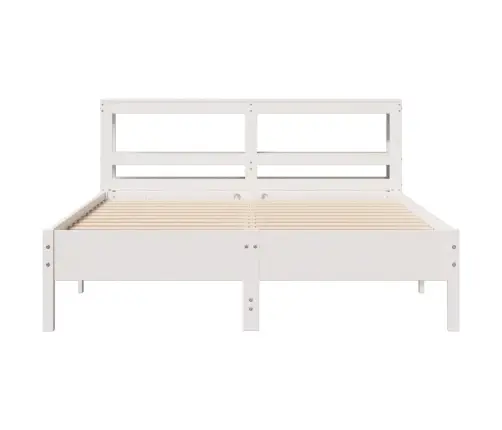 Gulta Bez Matrača, Balts, 160X200 Cm, Priedes Masīvkoks Vidaxl