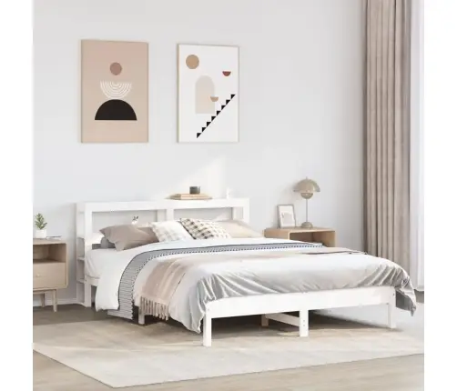 Gulta Bez Matrača, Balts, 160X200 Cm, Priedes Masīvkoks Vidaxl