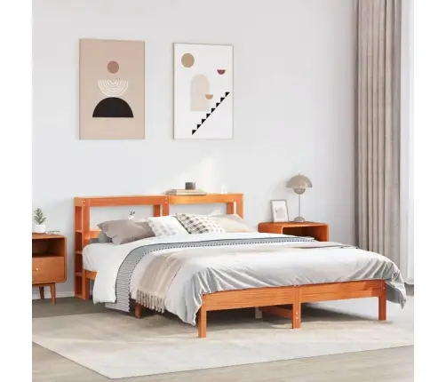 Gulta Bez Matrača, Vaska Brūnas, 160X200 Cm, Priedes Masīvkoks Vidaxl