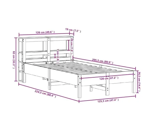 Gulta Bez Matrača, Vaska Brūnas, 120X200 Cm, Priedes Masīvkoks Vidaxl Gulta Bez Matrača, Vaska Brūnas, 120X200 Cm, Priedes Masīvkoks Vidaxl