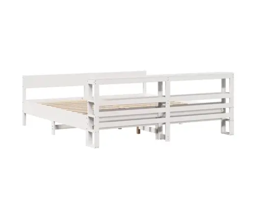 Gulta Bez Matrača, Balts, 200X200 Cm, Priedes Masīvkoks Vidaxl