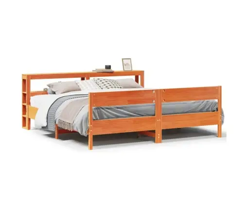 Gulta Bez Matrača, Vaska Brūnas, 200X200 Cm, Priedes Masīvkoks Vidaxl