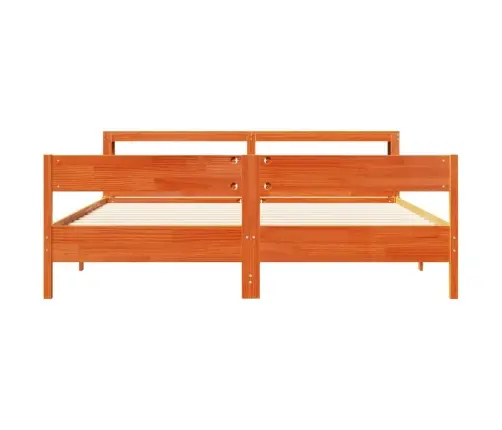 Gulta Bez Matrača, Vaska Brūnas, 200X200 Cm, Priedes Masīvkoks Vidaxl