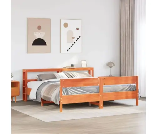 Gulta Bez Matrača, Vaska Brūnas, 200X200 Cm, Priedes Masīvkoks Vidaxl