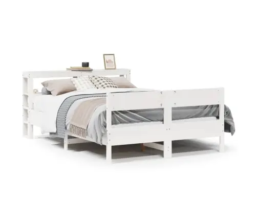 Voodiraam Ilma Madratsita, Valge, 140 X 200 cm Männipuit