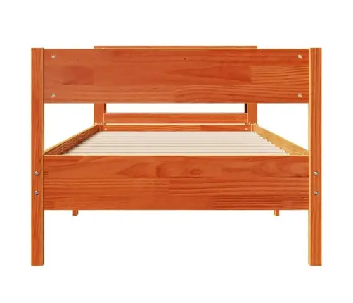 Gulta Bez Matrača, Vaska Brūnas, 90X200 Cm, Priedes Masīvkoks Vidaxl