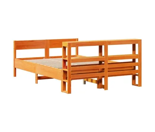 Gulta Bez Matrača, Vaska Brūnas, 120X190 Cm, Priedes Masīvkoks Vidaxl