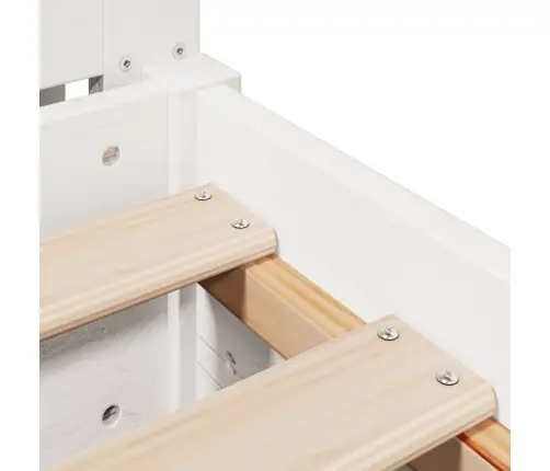 Gulta Bez Matrača, Balts, 90X190 Cm, Priedes Masīvkoks Vidaxl