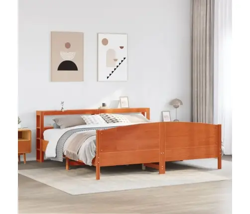 Voodiraam Ilma Madratsita, Vahapruun, 200 X 200 cm Männipuit