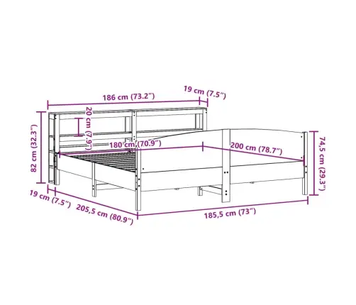 Lovos Rėmas Be Čiužinio, Baltas, 180X200cm Pušies Masyvas