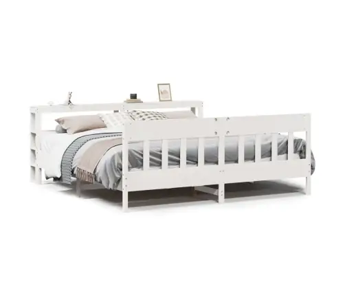 Gulta Bez Matrača, Balts, 200X200 Cm, Priedes Masīvkoks Vidaxl