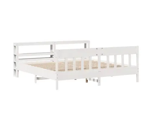 Gulta Bez Matrača, Balts, 200X200 Cm, Priedes Masīvkoks Vidaxl