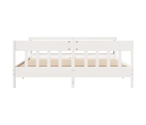 Gulta Bez Matrača, Balts, 200X200 Cm, Priedes Masīvkoks Vidaxl