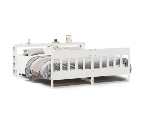 Gulta Bez Matrača, Balts, 180X200 Cm, Priedes Masīvkoks Vidaxl