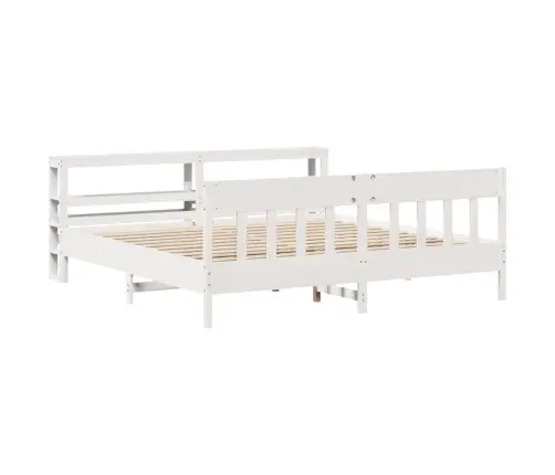 Gulta Bez Matrača, Balts, 180X200 Cm, Priedes Masīvkoks Vidaxl