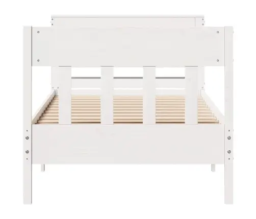 Gulta Bez Matrača, Balts, 75X190 Cm, Priedes Masīvkoks Vidaxl