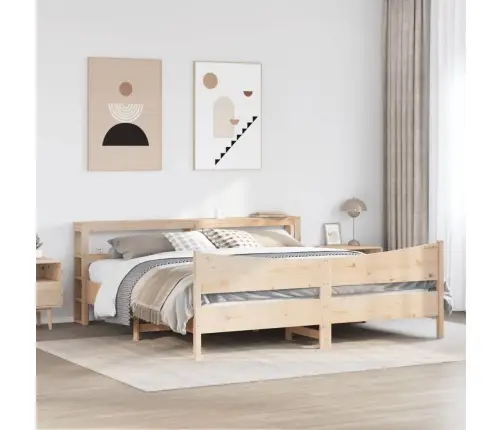 Gultas Rāmis Ar Galvgali, 200X200 Cm, Priedes Masīvkoks Vidaxl