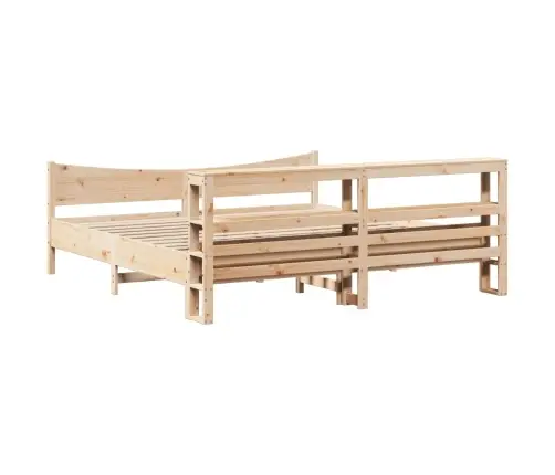 Gultas Rāmis Ar Galvgali, 200X200 Cm, Priedes Masīvkoks Vidaxl