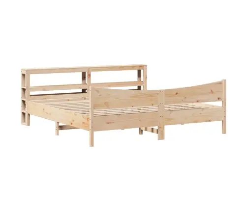 Gultas Rāmis Ar Galvgali, 180X200 Cm, Priedes Masīvkoks Vidaxl