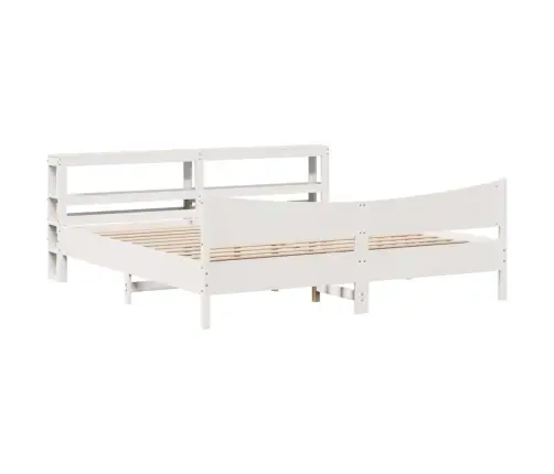 Voodiraam Peatsiga, Valge, 180 X 200 cm Männipuit