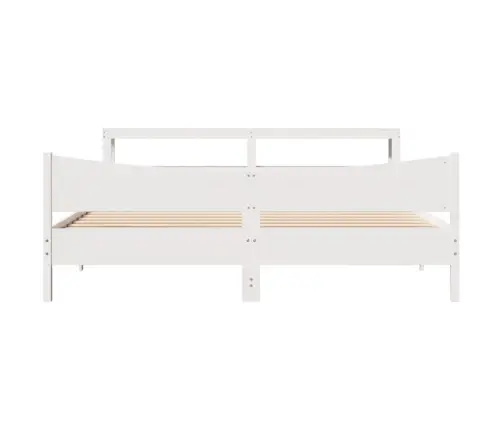 Voodiraam Peatsiga, Valge, 180 X 200 cm Männipuit