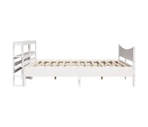 Voodiraam Peatsiga, Valge, 180 X 200 cm Männipuit