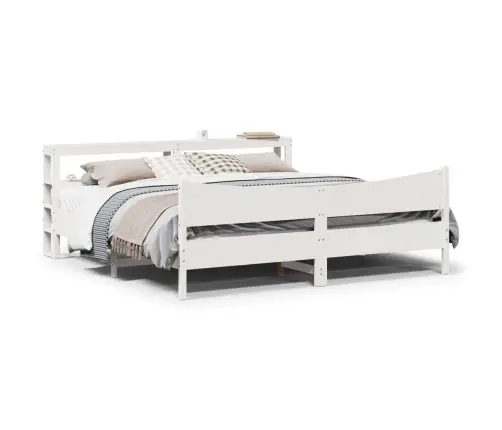 Voodiraam Peatsiga, Valge, 180 X 200 cm Männipuit