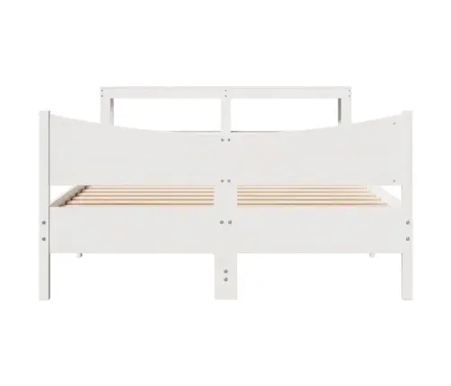 Lovos Rėmas Su Galvūgaliu, Baltas, 150X200cm Pušies Masyvas