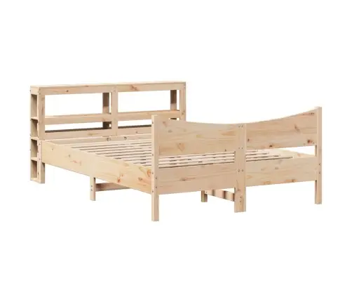 Gultas Rāmis Ar Galvgali, 140X200 Cm, Priedes Masīvkoks Vidaxl
