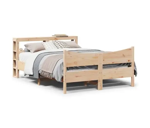 Gultas Rāmis Ar Galvgali, 140X200 Cm, Priedes Masīvkoks Vidaxl