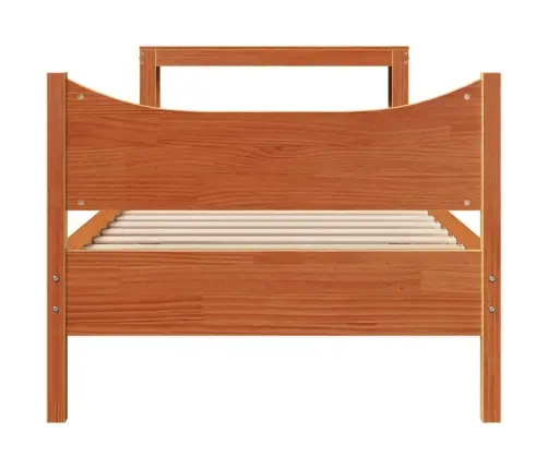 Gultas Rāmis Ar Galvgali, Vaska Brūnas, 75X190 Cm, Priede Vidaxl