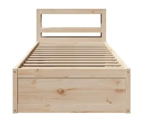 Gultas Rāmis Ar Galvgali, 100X200 Cm, Priedes Masīvkoks Vidaxl