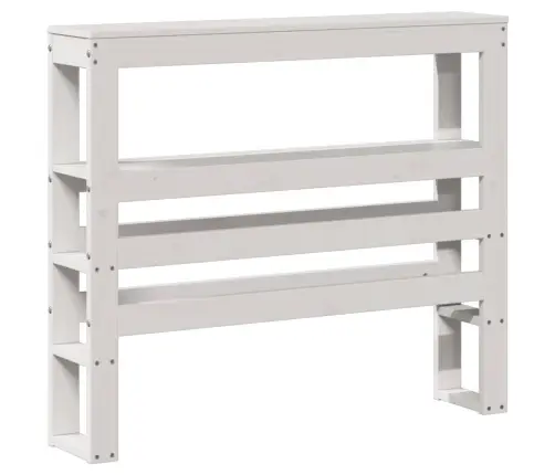 Gultas Rāmis Ar Galvgali, Balts, Priedes Masīvkoks, 90X200 Cm Vidaxl