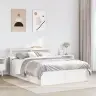 Gultas Rāmis Ar Galvgali, Balts, 135X190 Cm, Priedes Masīvkoks Vidaxl