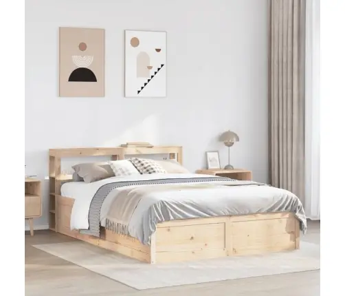 Gultas Rāmis Ar Galvgali, 120X190 Cm, Priede Vidaxl