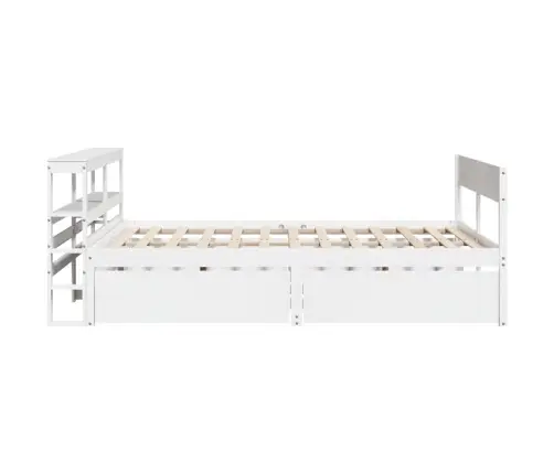 Gulta Bez Matrača, Balts, 160X200 Cm, Priedes Masīvkoks Vidaxl