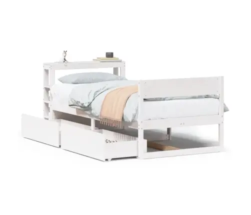 Voodiraam Ilma Madratsita, Valge, 90 X 200 cm Männipuit